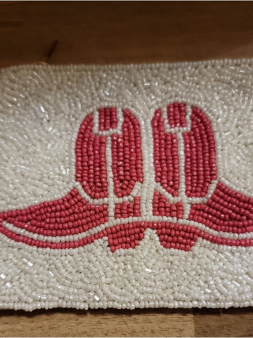 Pink Cowboy boots beaded coin purse - Picture 3 of 7
